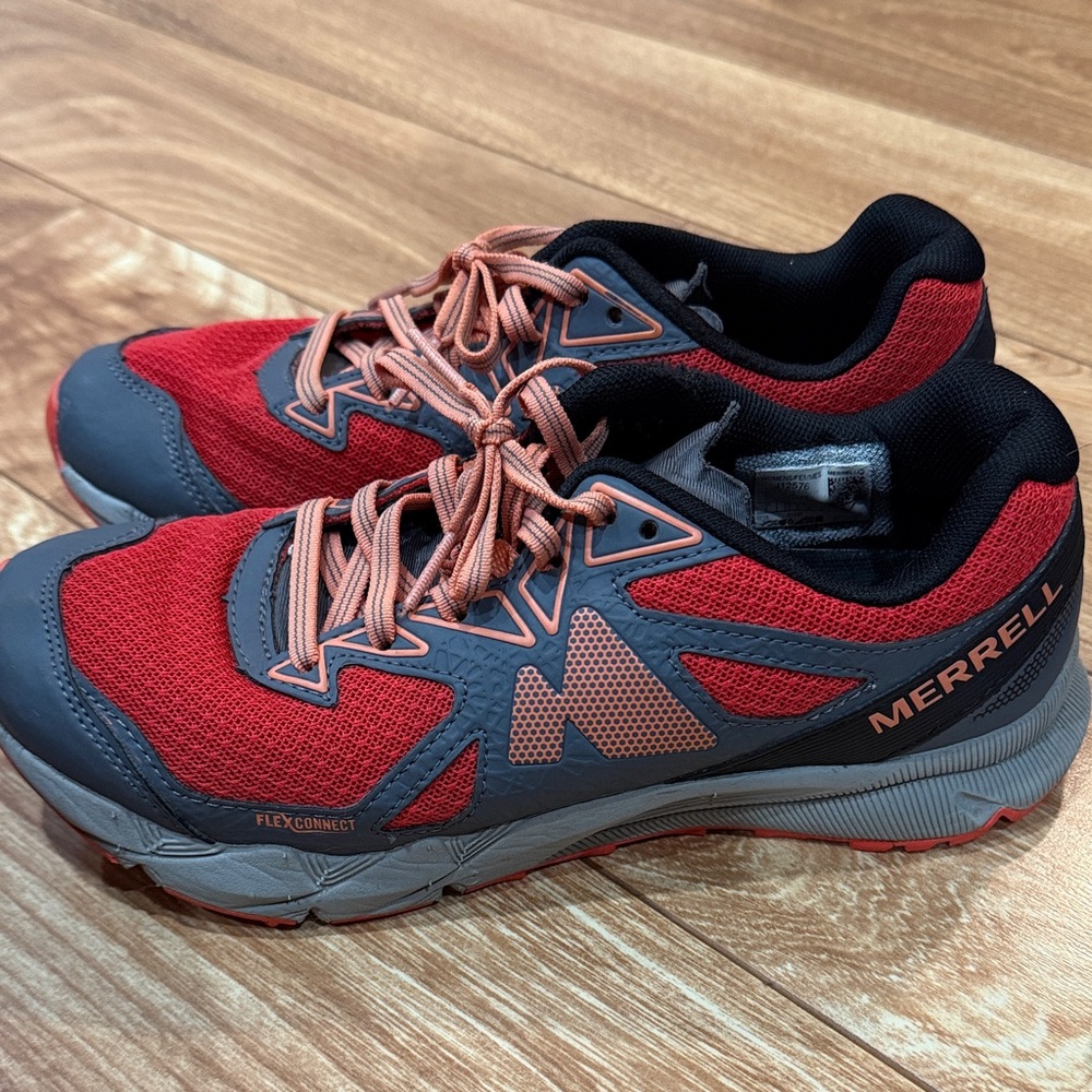 Merrell Agilty fusion flex Red and Gray Trail Runners